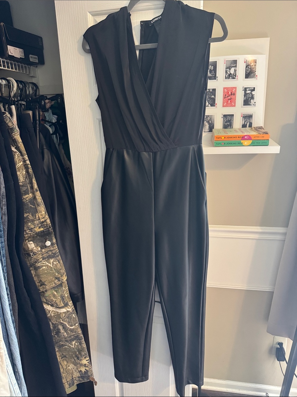 Express Black Sleeveless V-Neck Jumpsuit